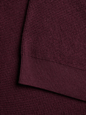Saratoga Waffle Stitch Sweater Polo Merlot Greyson Clothiers hem