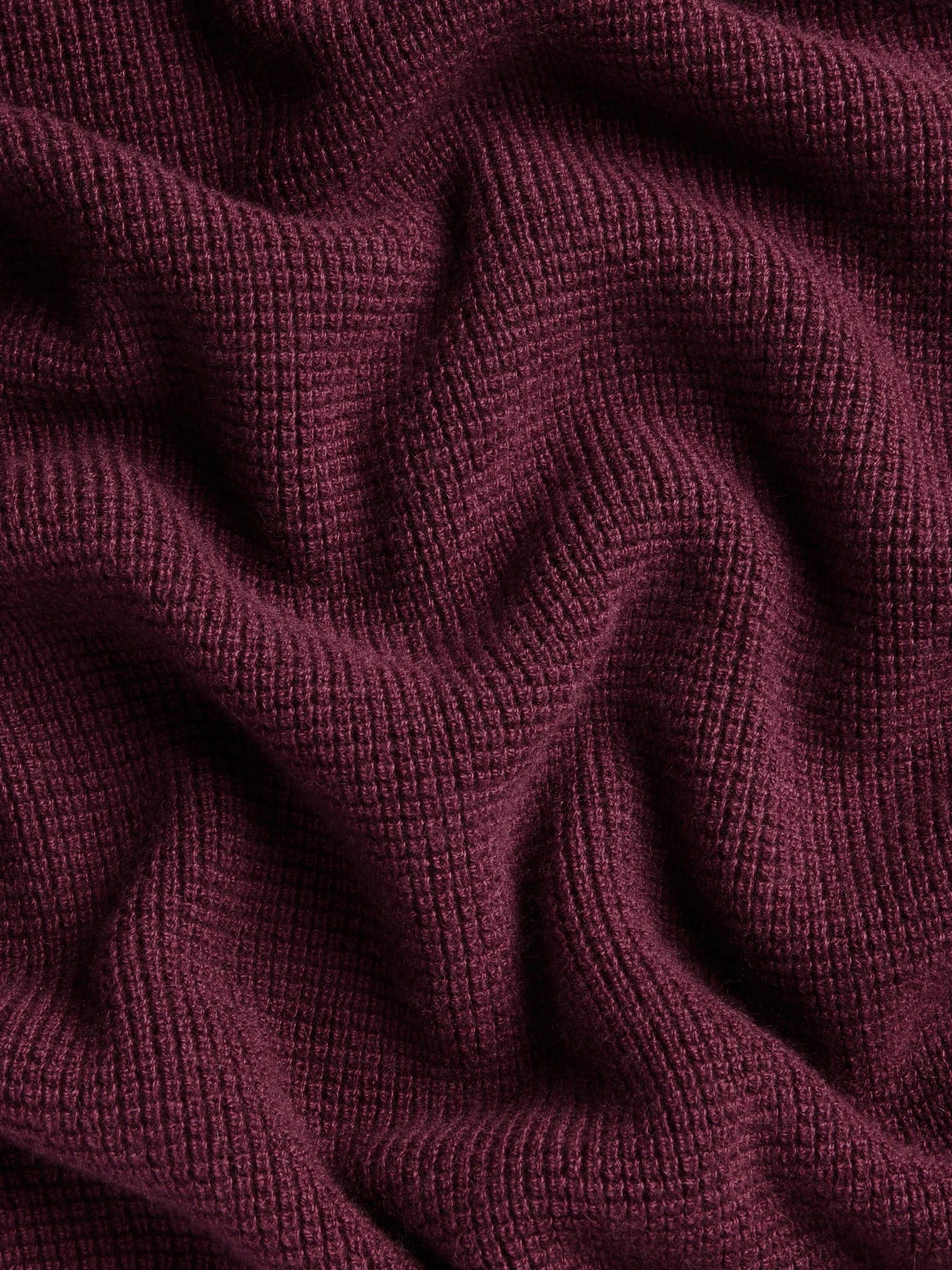 Saratoga Waffle Stitch Sweater Polo Merlot Greyson Clothiers fabric