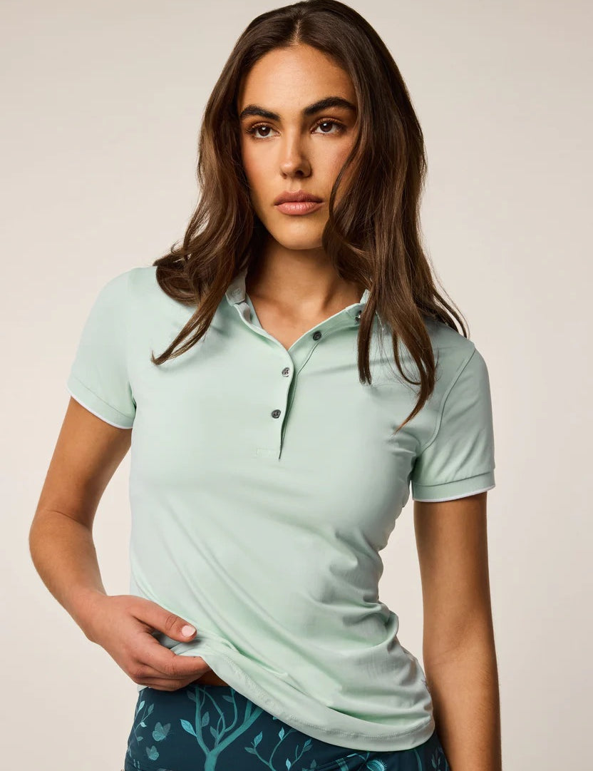 Greyson Clothiers Scarlett Polo with Crowley Neck and Cuffs in Shore