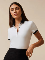 Banded Scarlett Polo - Arctic | Greyson Clothiers