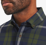 City Flannel Shirt - Olive Navy Large Plaid | Mizzen+Main