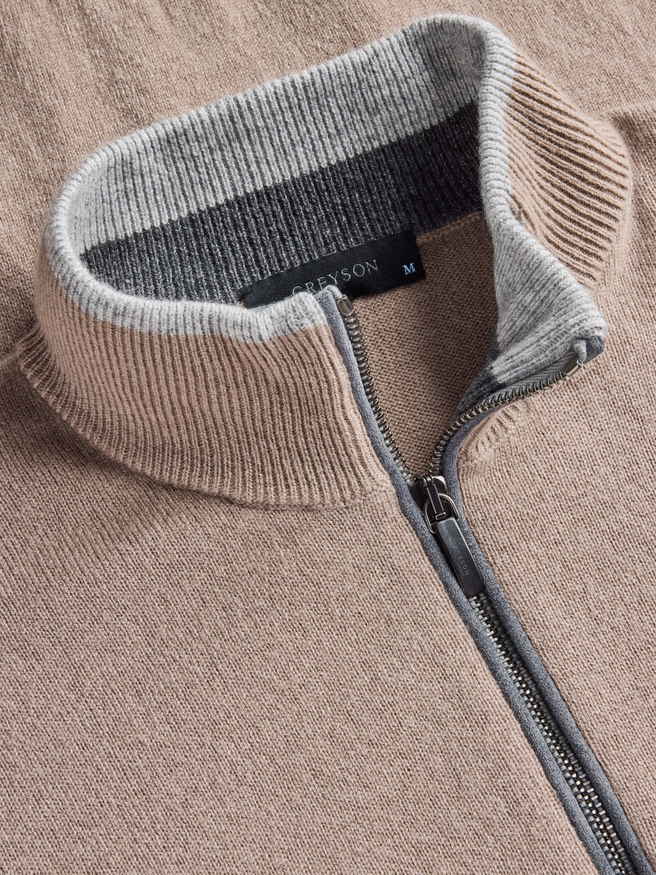 Sebonack Quarter-Zip Sweater Cobblestone Greyson Clothiers neck