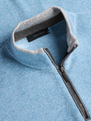Sebonack Quarter-Zip Sweater Wolf Blue Greyson Clothiers neck