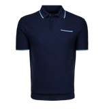 Seneca Short Sleeve Sweater Polo - Maltese Blue | Greyson Clothiers
