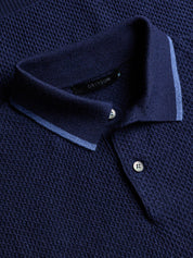 Seneca Short Sleeve Sweater Polo Maltese Blue Greyson Clothiers