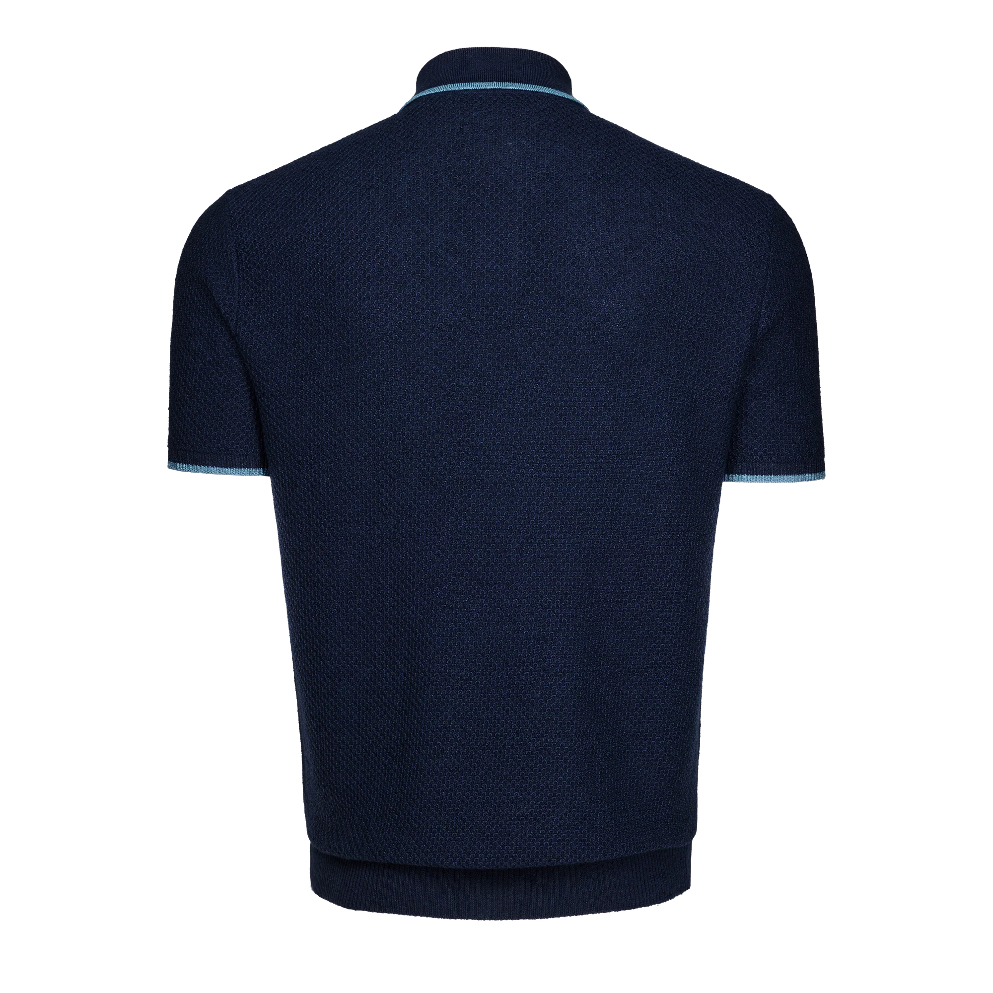 Seneca Short Sleeve Sweater Polo Maltese Blue Greyson Clothiers