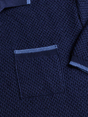 Seneca Short Sleeve Sweater Polo Maltese Blue Greyson Clothiers