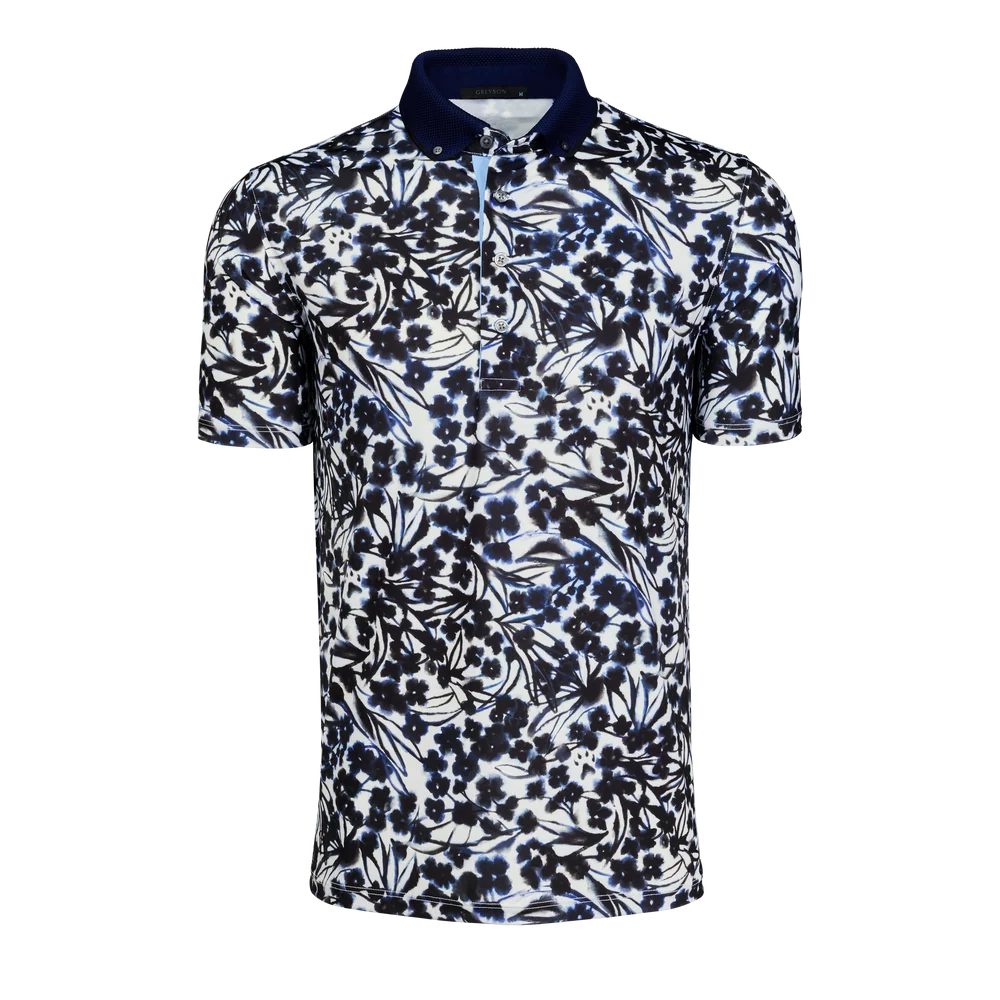 Shadow Bloom Short Sleeve Polo Arctic Greyson Clothiers