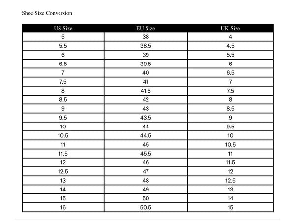 Allen Edmonds shoe size conversion size chart