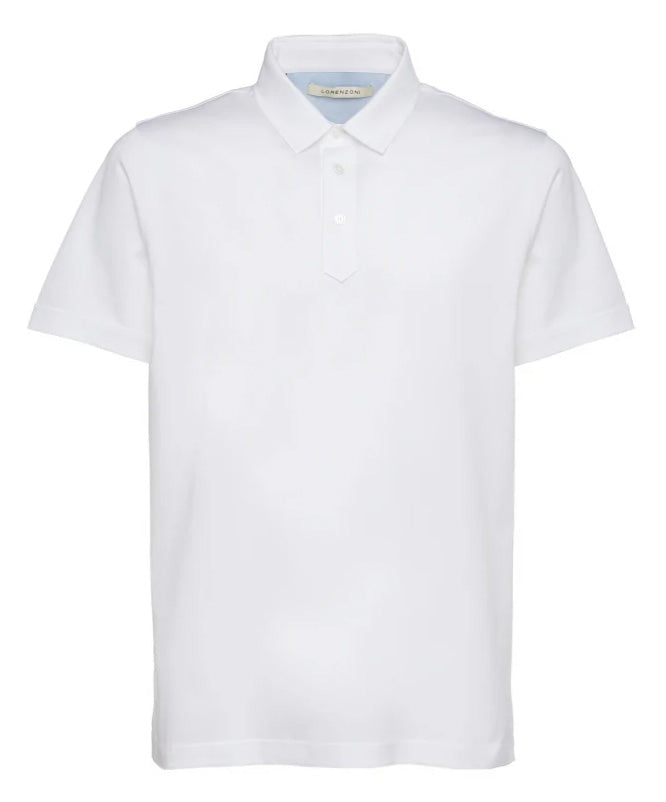 Short Sleeve Button Polo- White