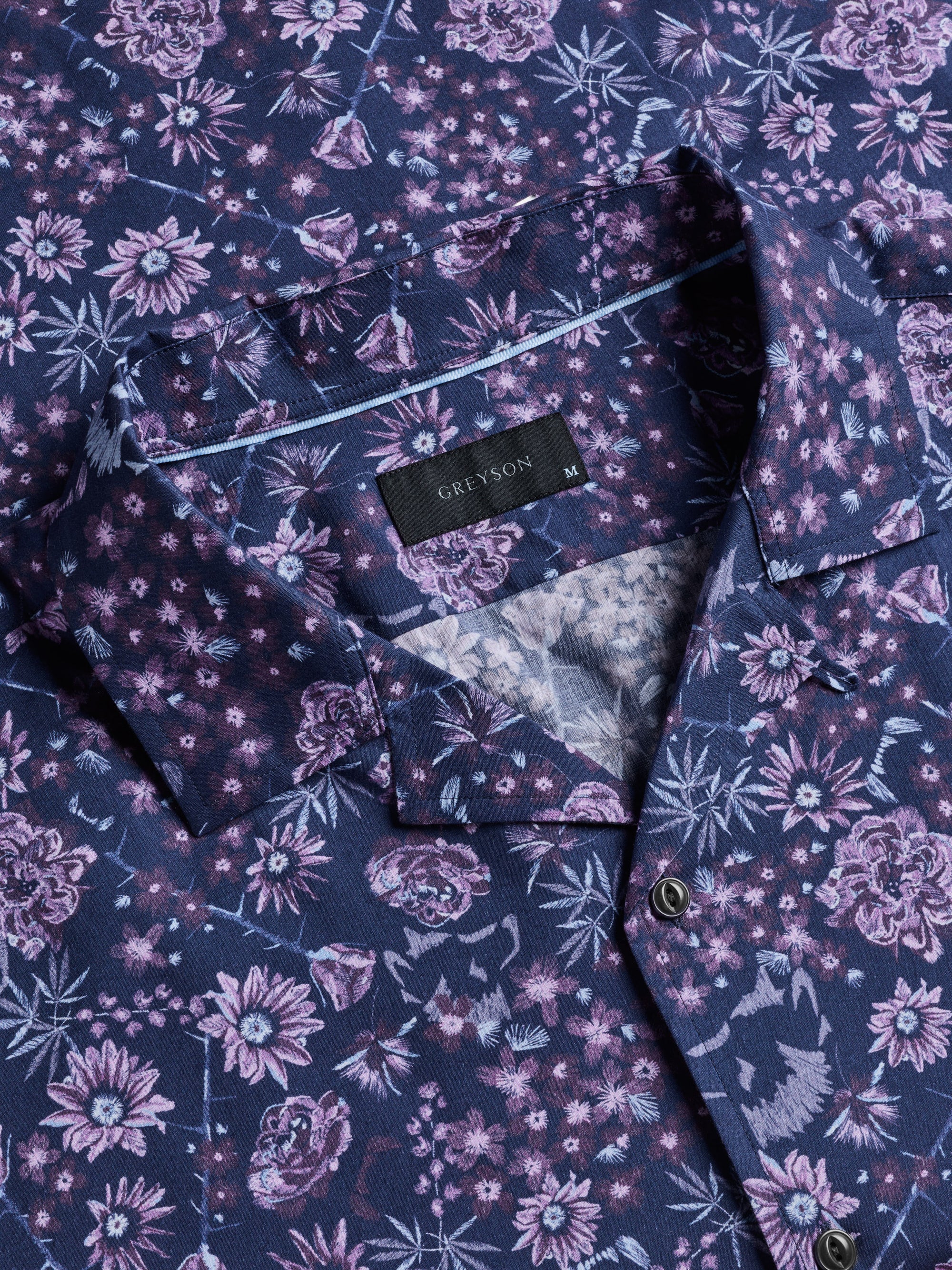 Silver Fang Lincoln Camp Collar Shirt Maltese Blue Greyson Clothiers