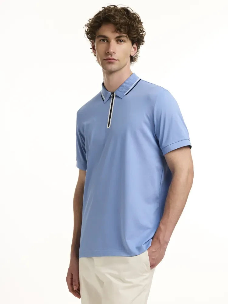 Sky Blue Nautical Zip Polo Impulso 