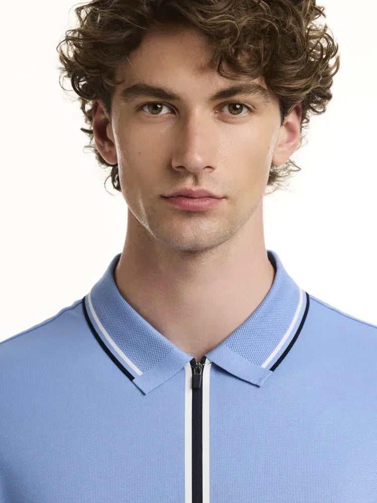 Sky Blue Nautical Zip Polo Impulso 