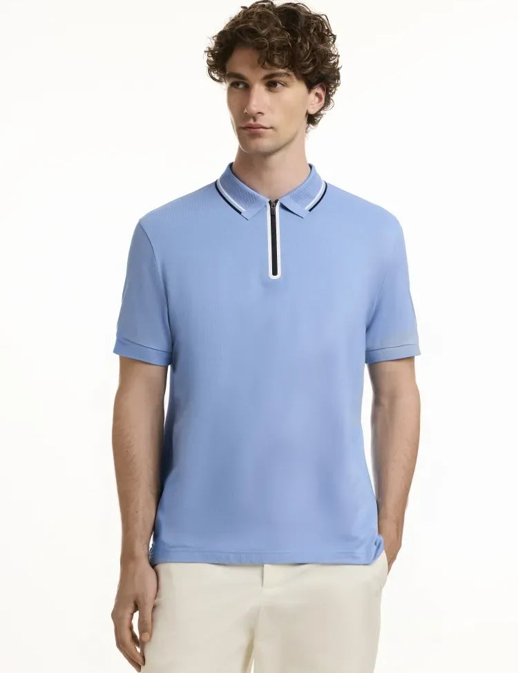 Sky Blue Nautical Zip Polo Impulso 