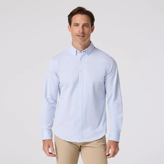 Sky Blue Solid Ellis Oxford Dress Shirt Mizzen+Main