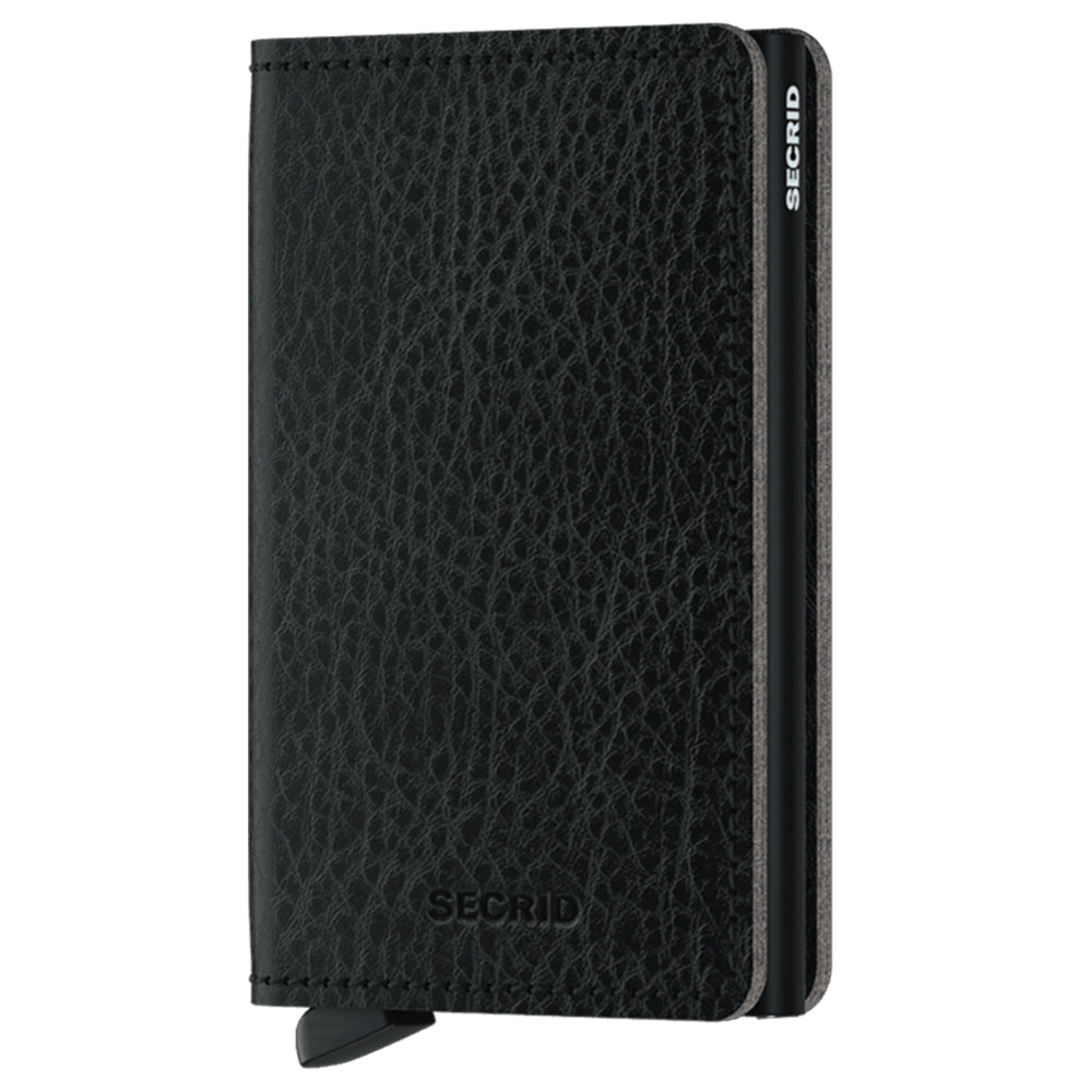 Slimwallet Vegetable Tanned Black Secrid Wallets Front