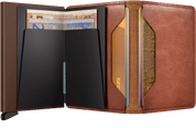 Slimwallet Vintage Cognac Brown Secrid Wallets Open