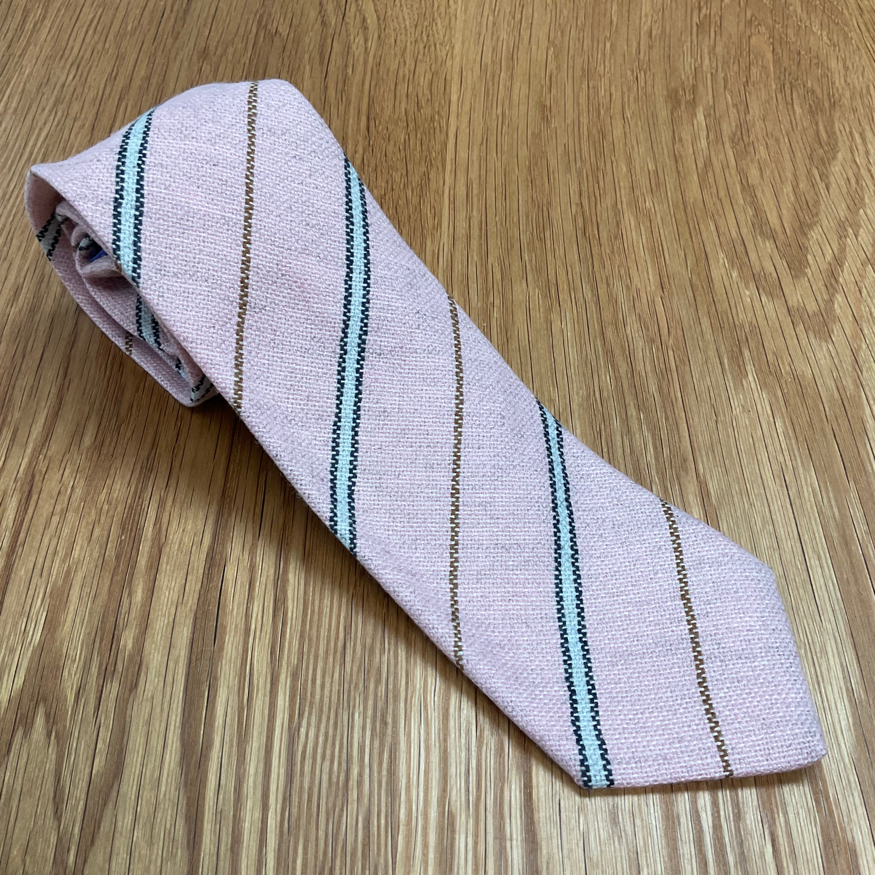 Soft Pink Stripe Cashmere Tie Q. Contrary