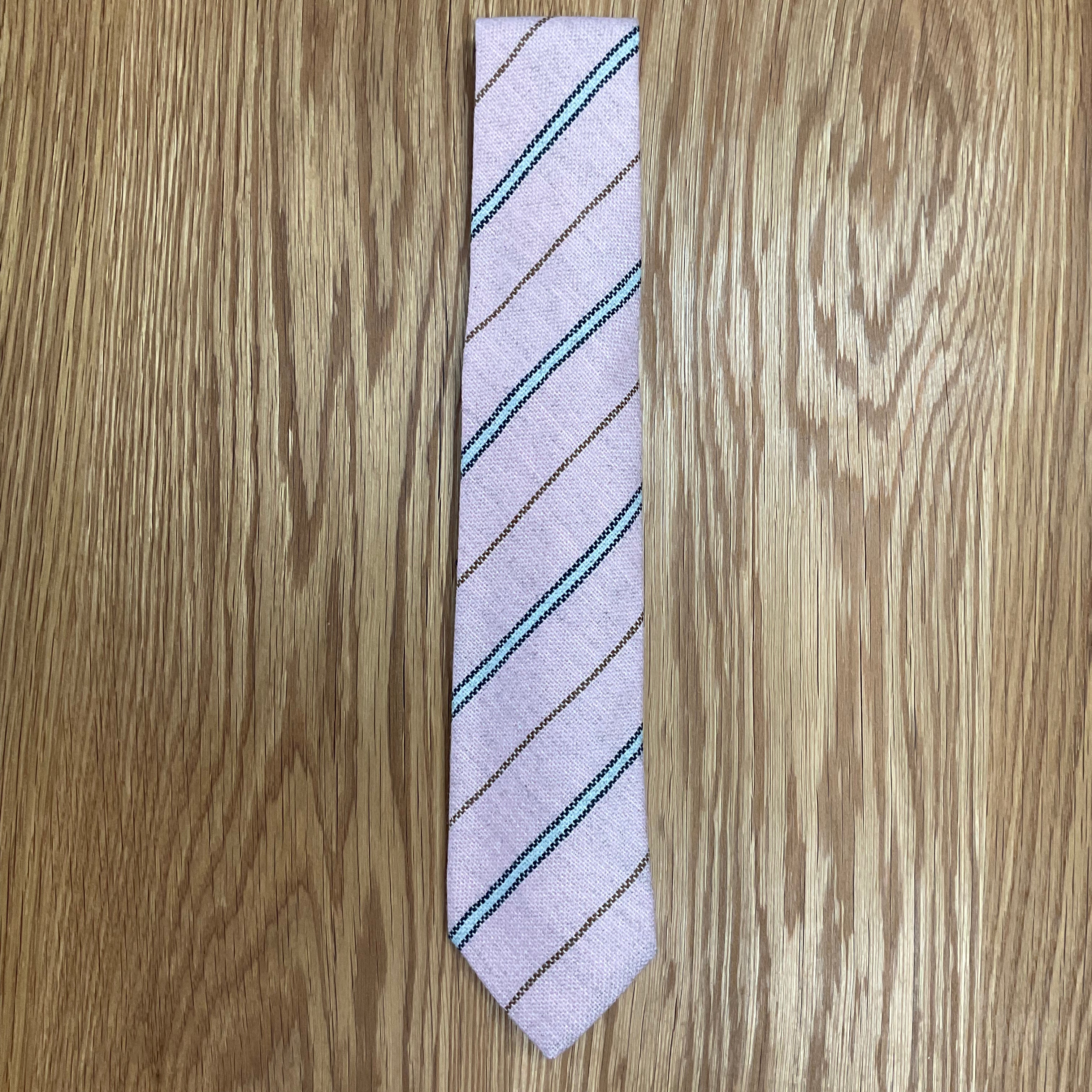 Soft Pink Stripe Cashmere Tie Q. Contrary