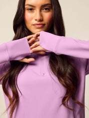 Soleil Long Sleeve Quarter Zip Wisteria Greyson Clothiers Close View