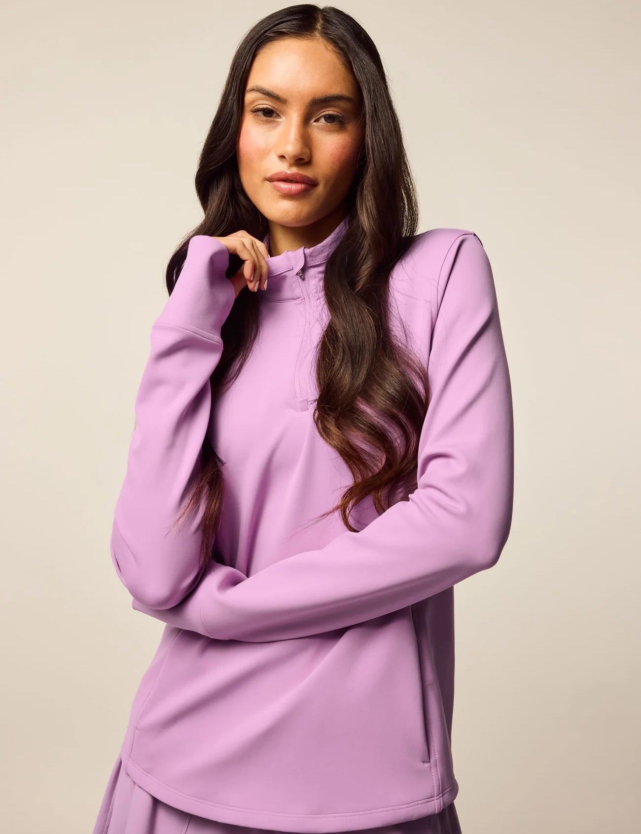 Soleil Long Sleeve Quarter Zip Wisteria Greyson Clothiers Front