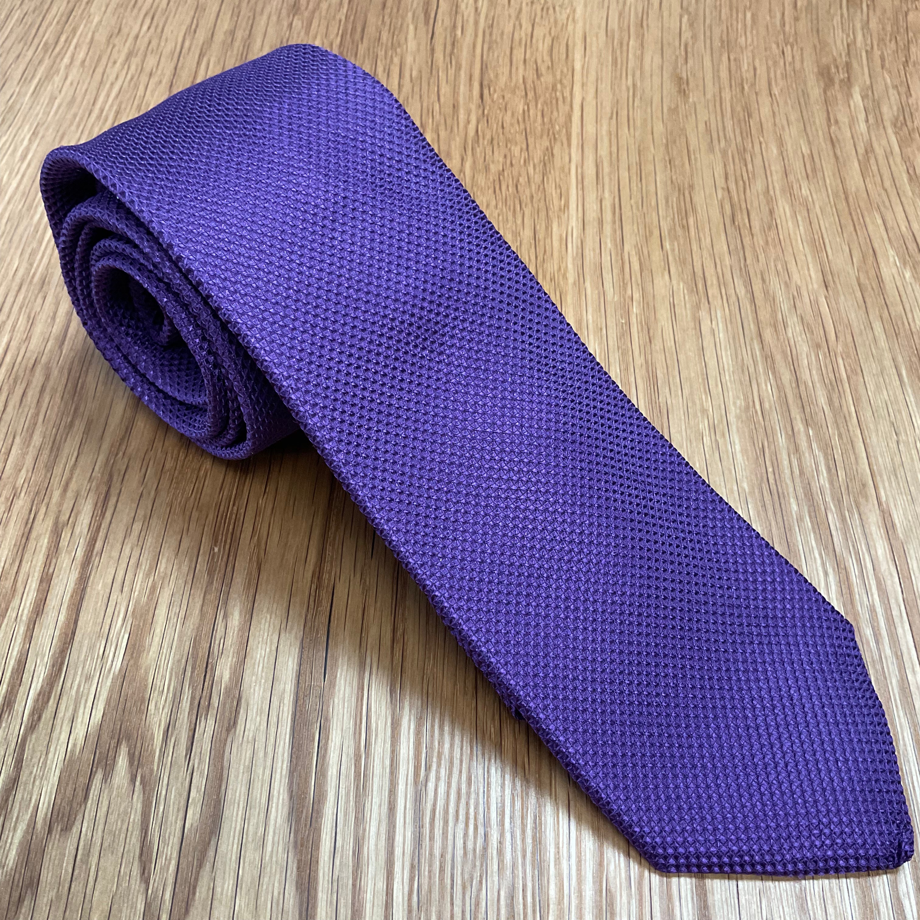 Solid Purple Textured Silk Tie Q. Contrary
