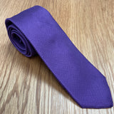 Solid Purple Textured Silk Tie | Q. Contrary