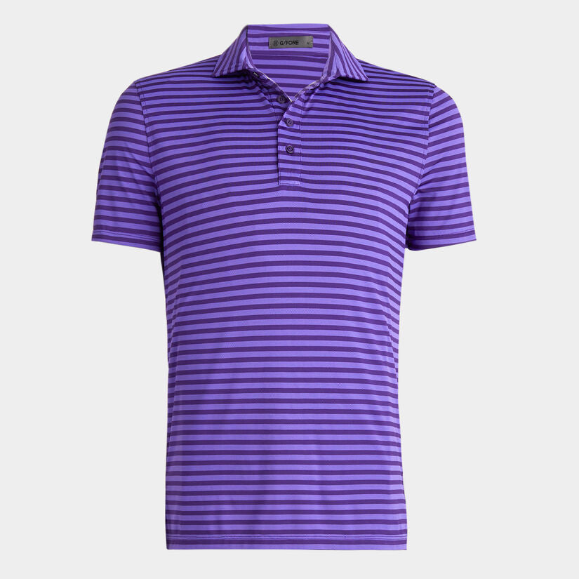 Perforated Stripe Polo Midsummer