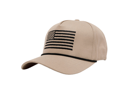 ThreeTone American Flag Hat in Tan