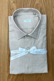 Tan Cotton Sannino Napoli Shirtmaker Men's Shirt
