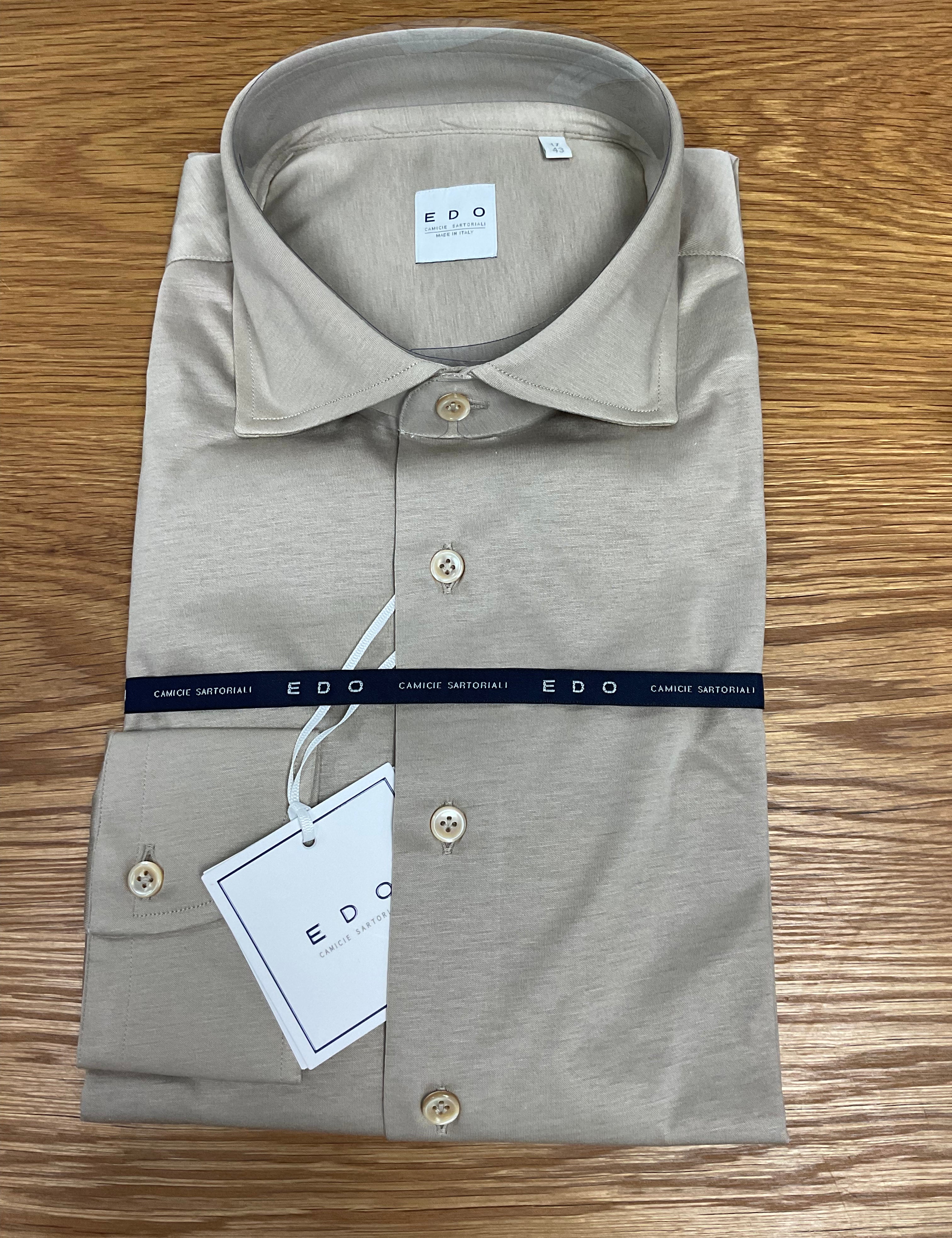 Men's Knit Dress Shirt in Tan
