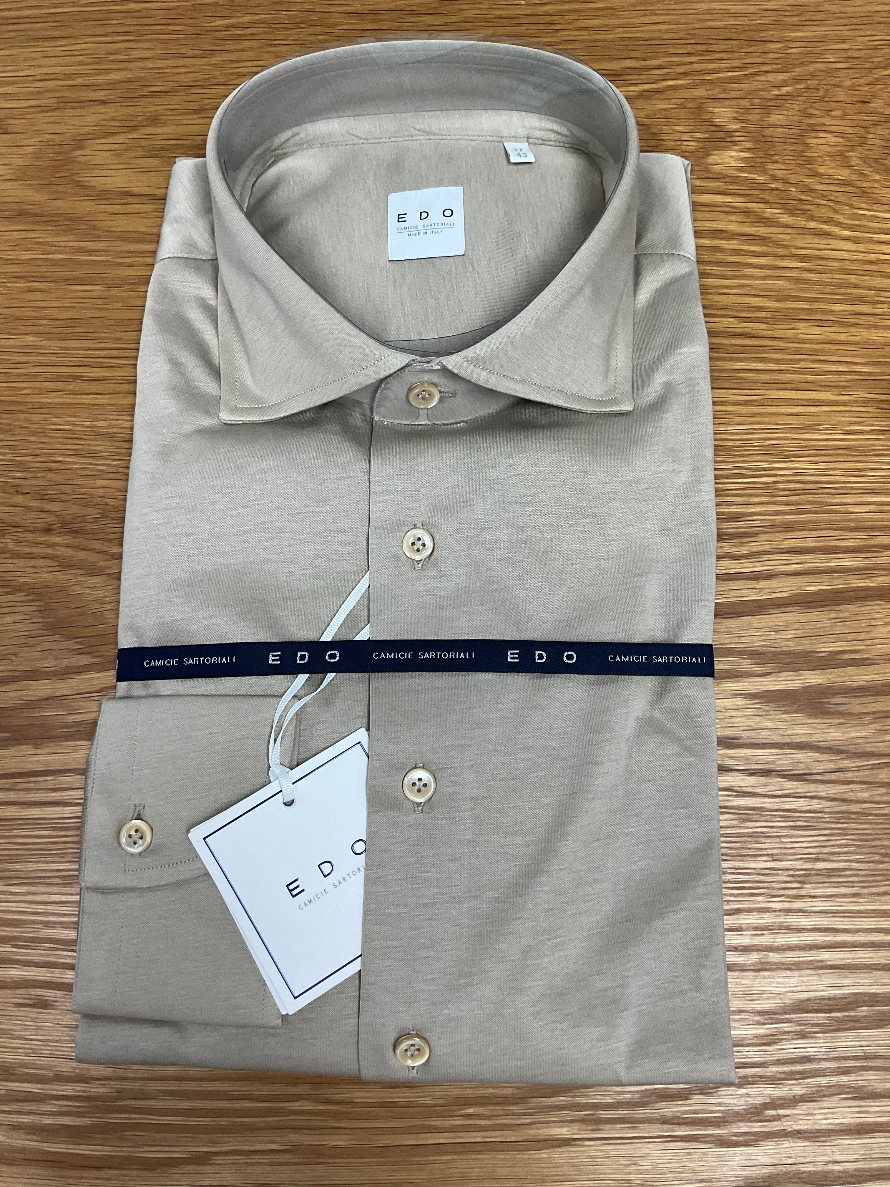 Men's Knit Dress Shirt in Tan
