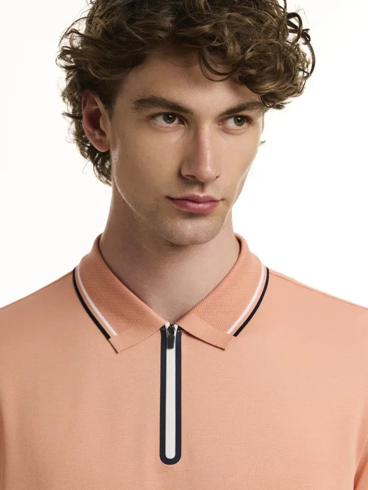 Tangerine Sporty Zip Polo Impulso 