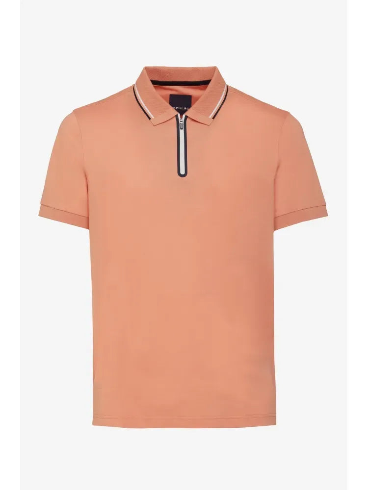 Tangerine Sporty Zip Polo Impulso 