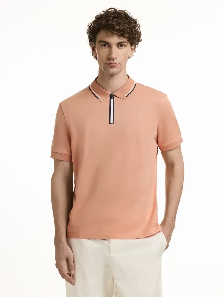 Tangerine Sporty Zip Polo Impulso 