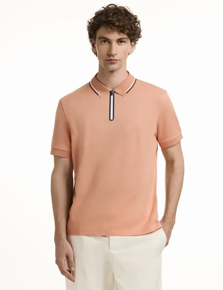 Tangerine Sporty Zip Polo Impulso 