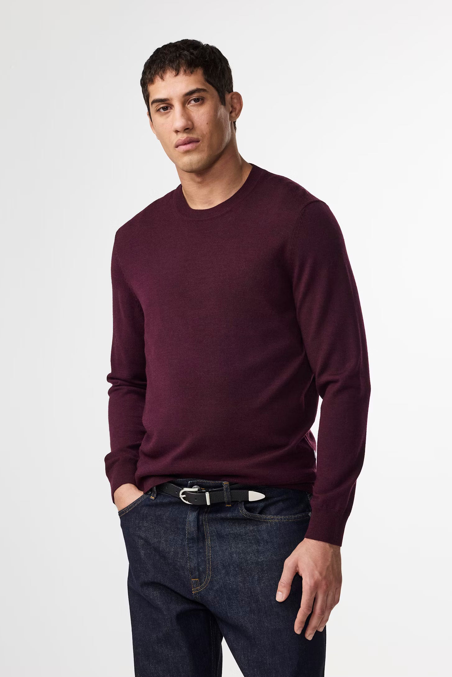 Ted Lightweight Sweater In Wine Red From NN.07