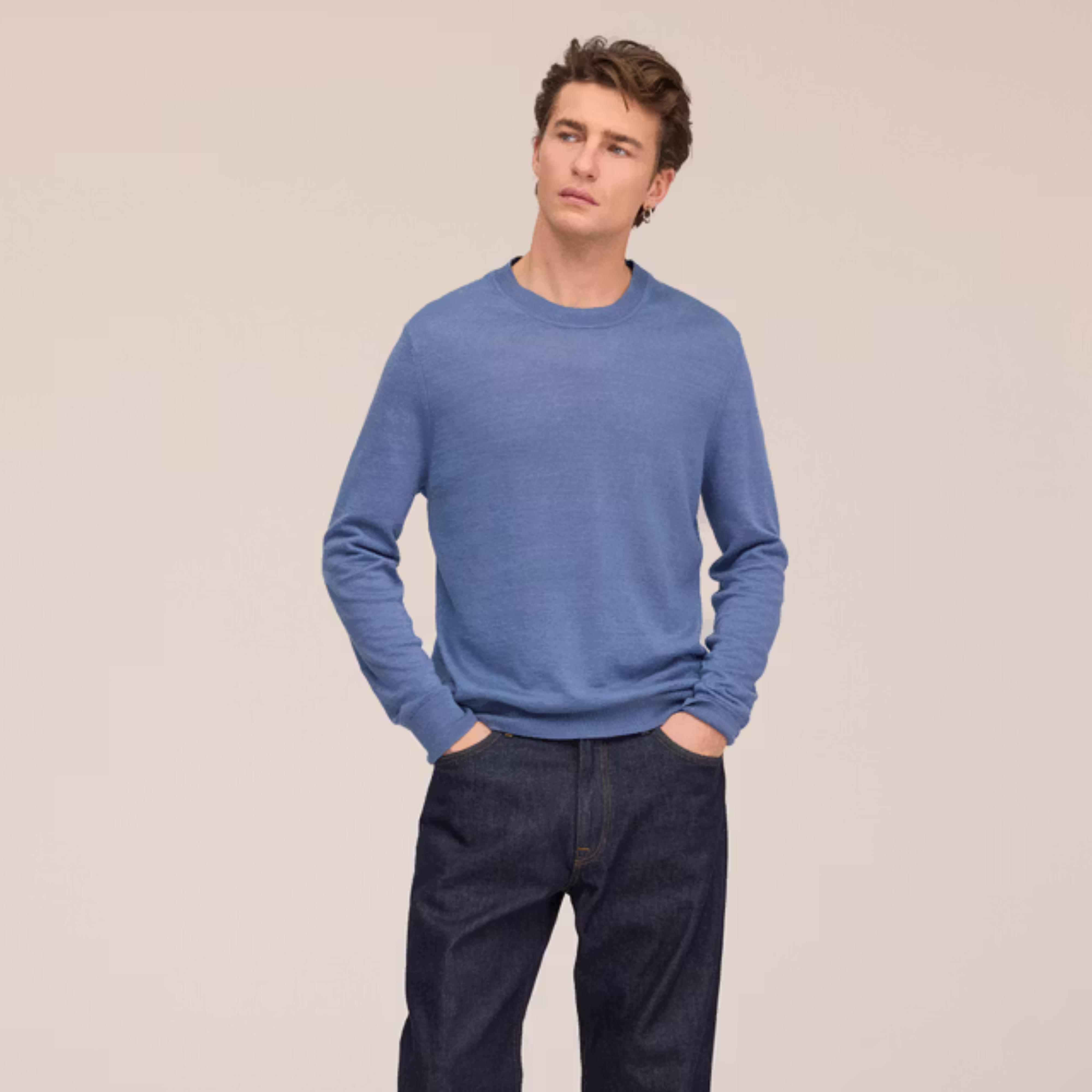 Ted Crew Neck Sweater Stone Blue NN.07