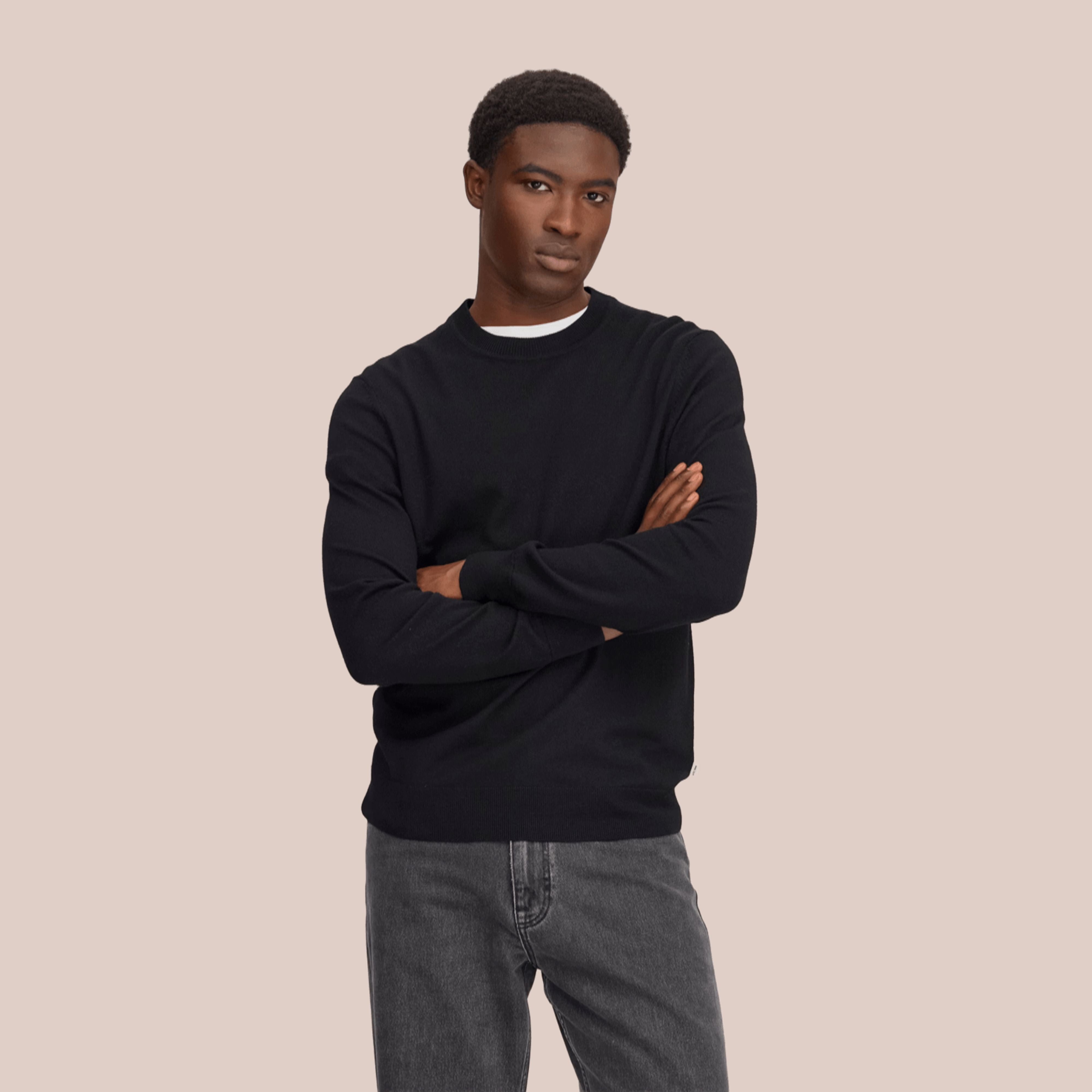 Ted Lightweight Merino Wool Sweater Black NN.07