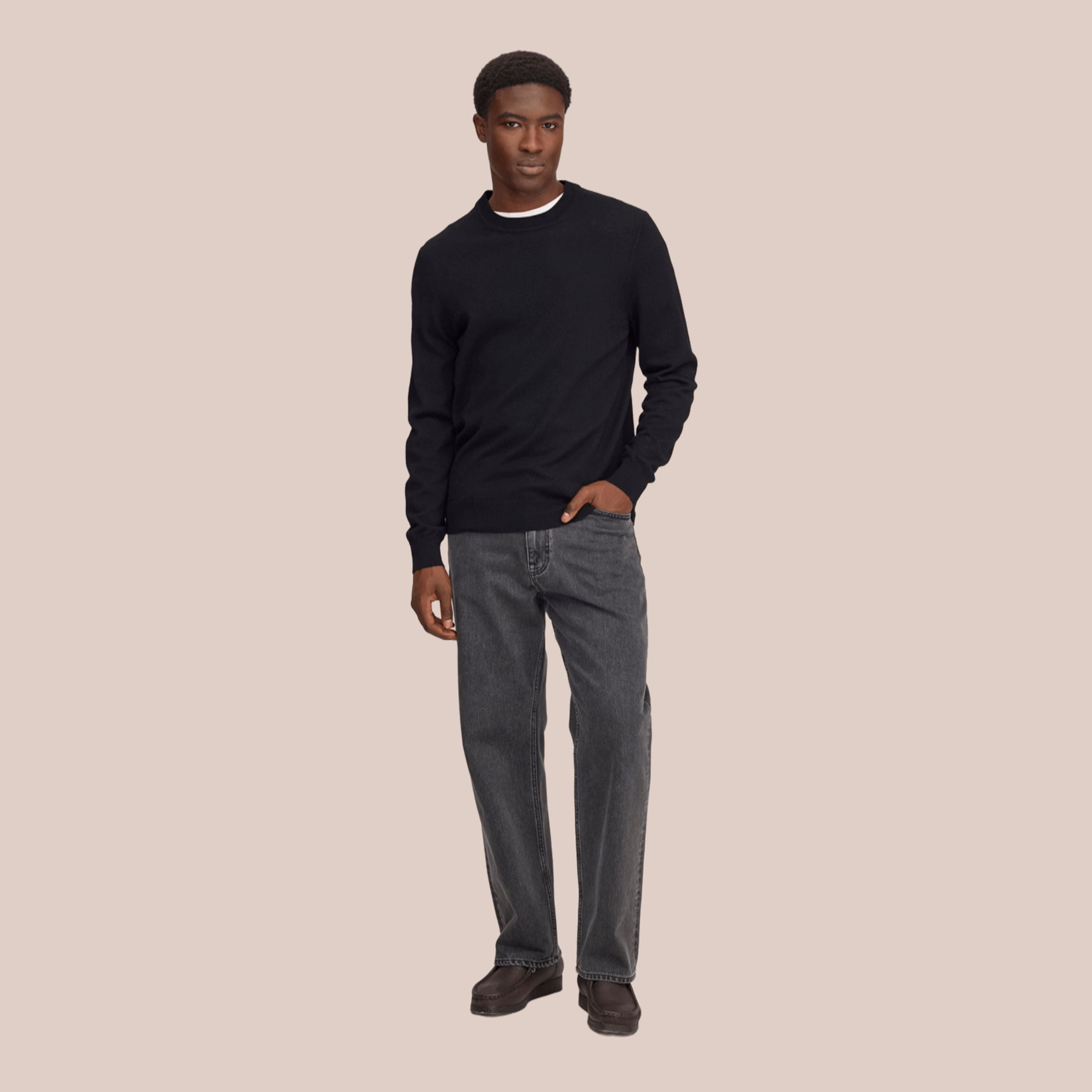Ted Lightweight Merino Wool Sweater Black NN.07