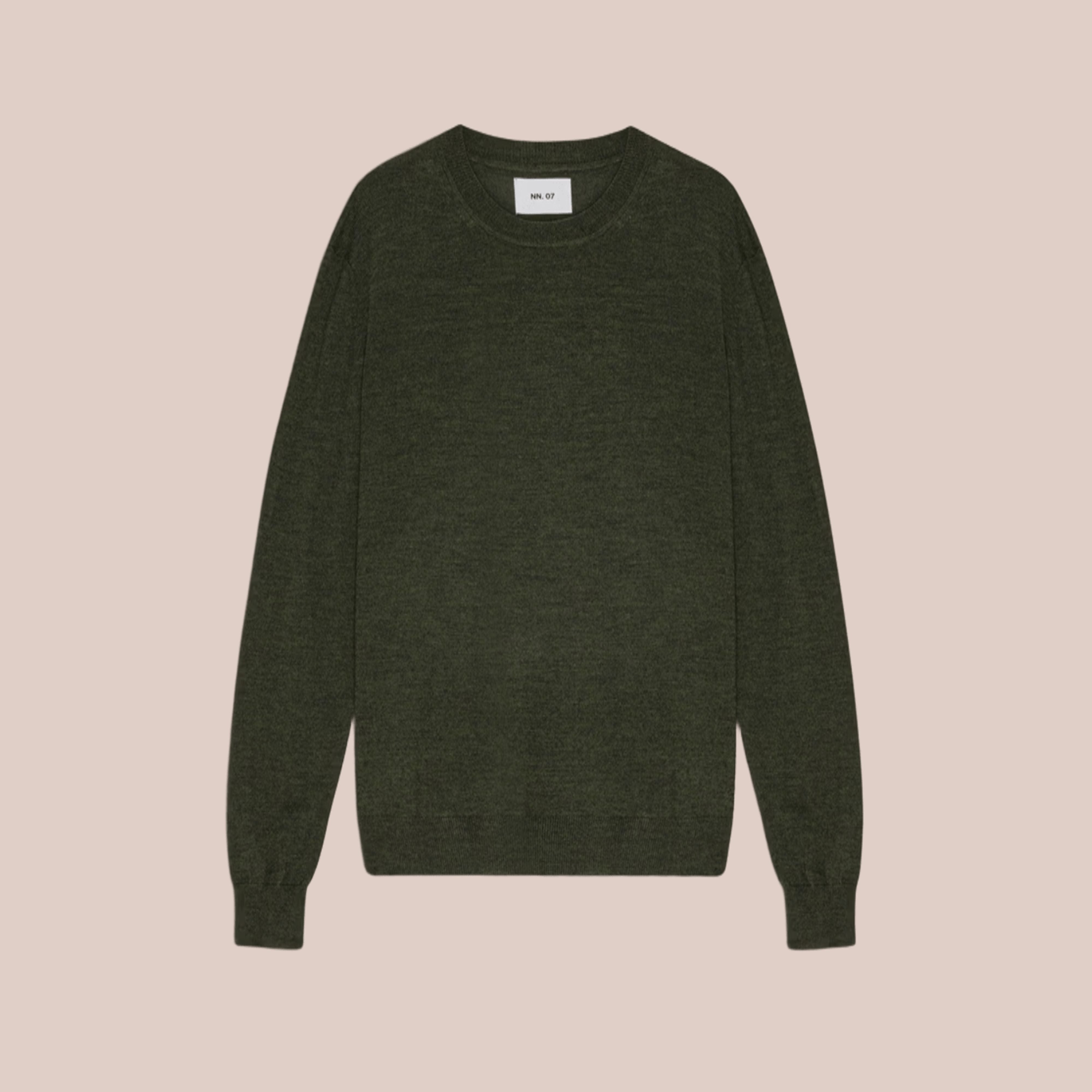 Ted Lightweight Merino Wool Sweater Dark Army NN.07