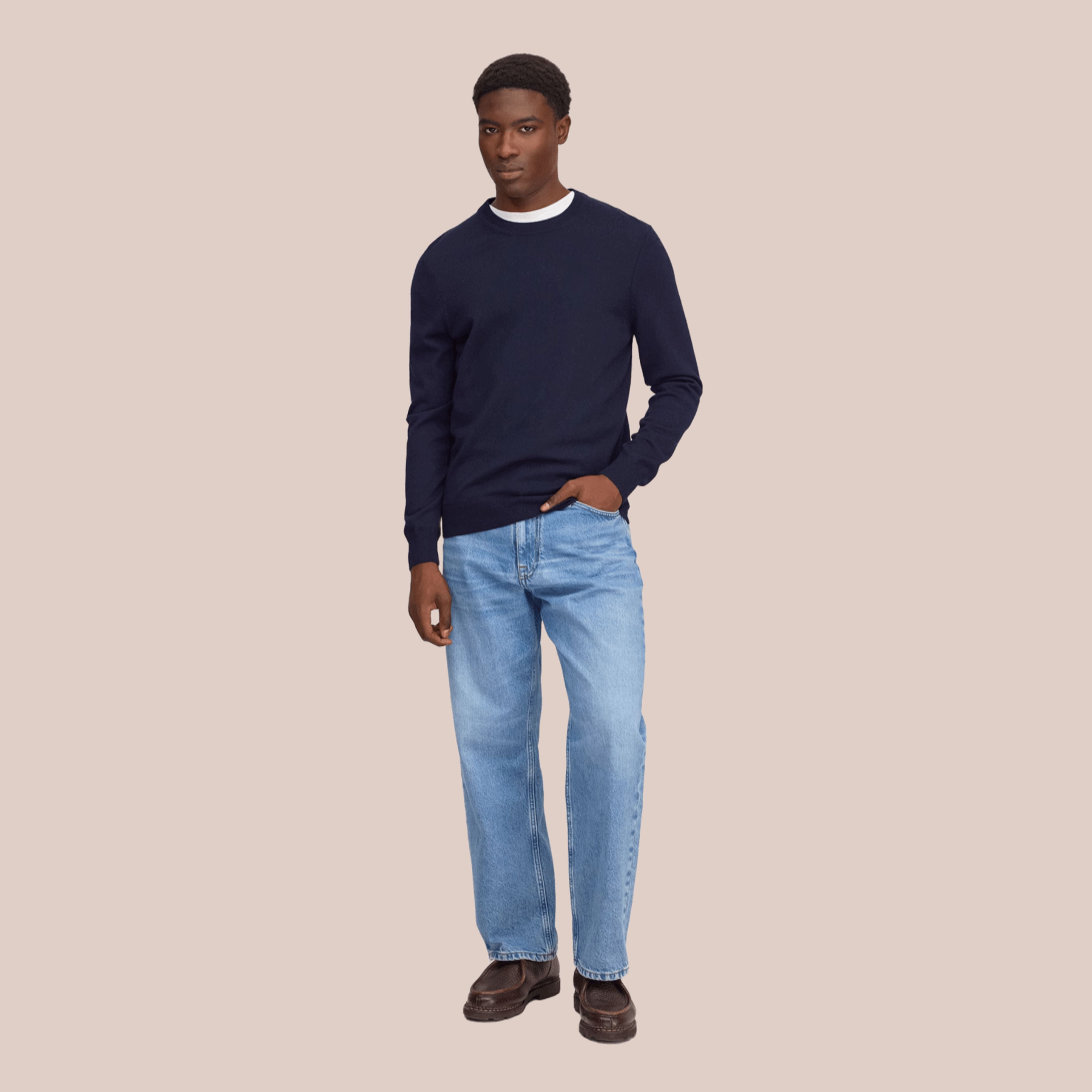 Ted Lightweight Merino Wool Sweater Navy Blue NN.07
