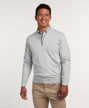 The Skipper Quarter Zip Heather Grey David Donahue