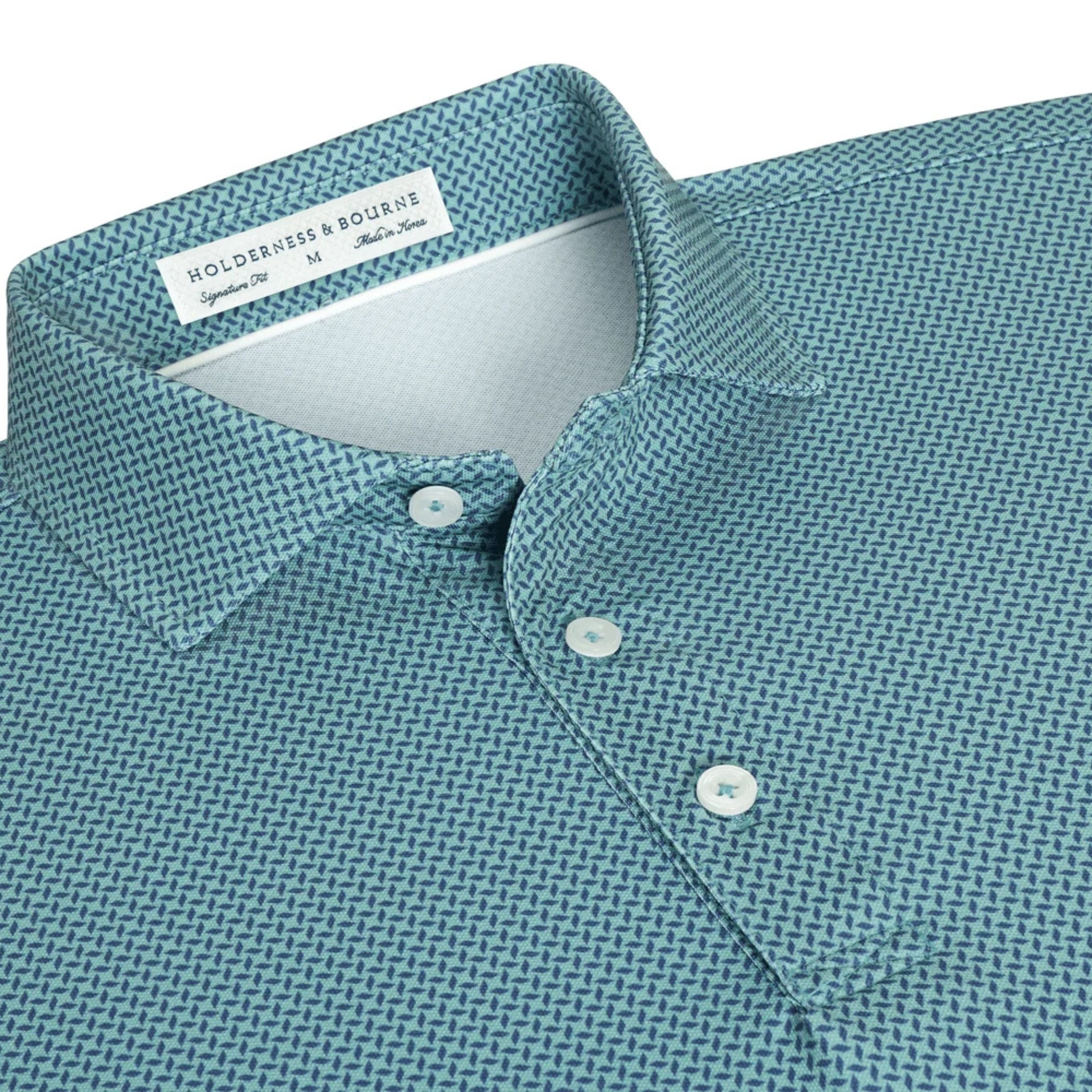 The Collins Shirt Cascade Green & Pacific Blue Holderness & Bourne