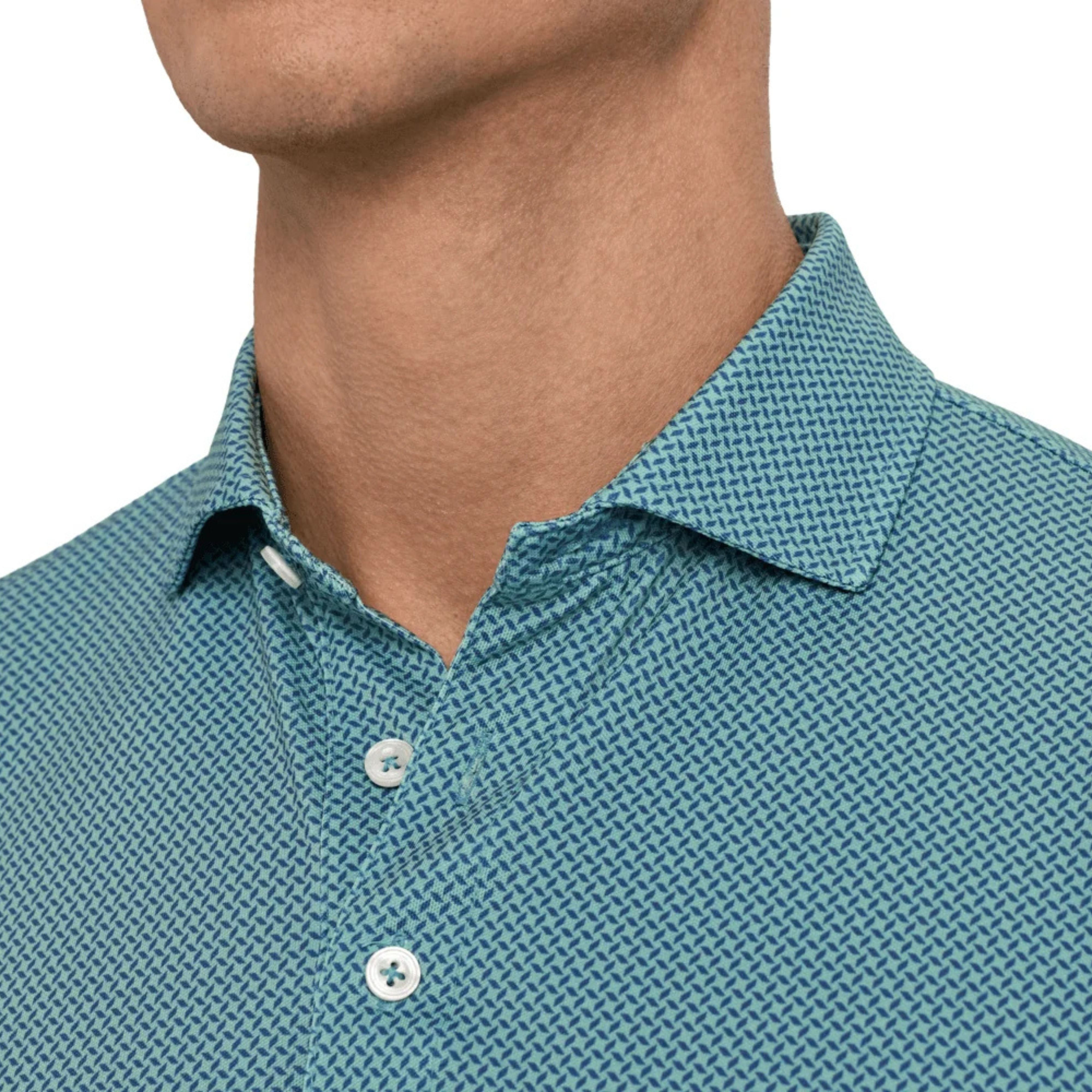 The Collins Shirt Cascade Green & Pacific Blue Holderness & Bourne