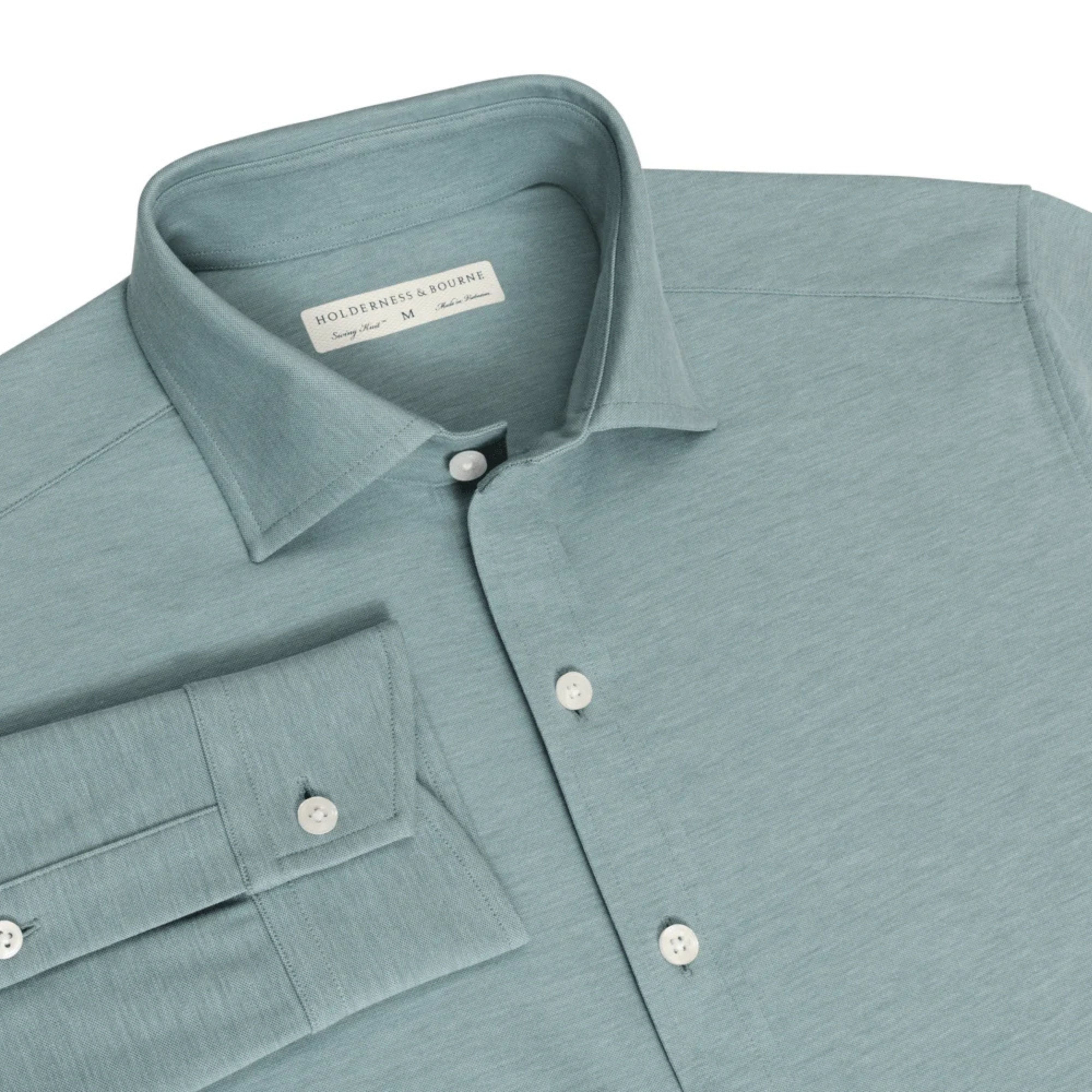The Cullinane Shirt Heathered California Spruce Holderness & Bourne