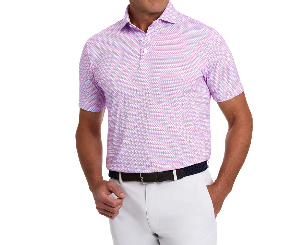 The Justice Polo Shirt Horizon Blue & Cabernet Holderness & Bourne