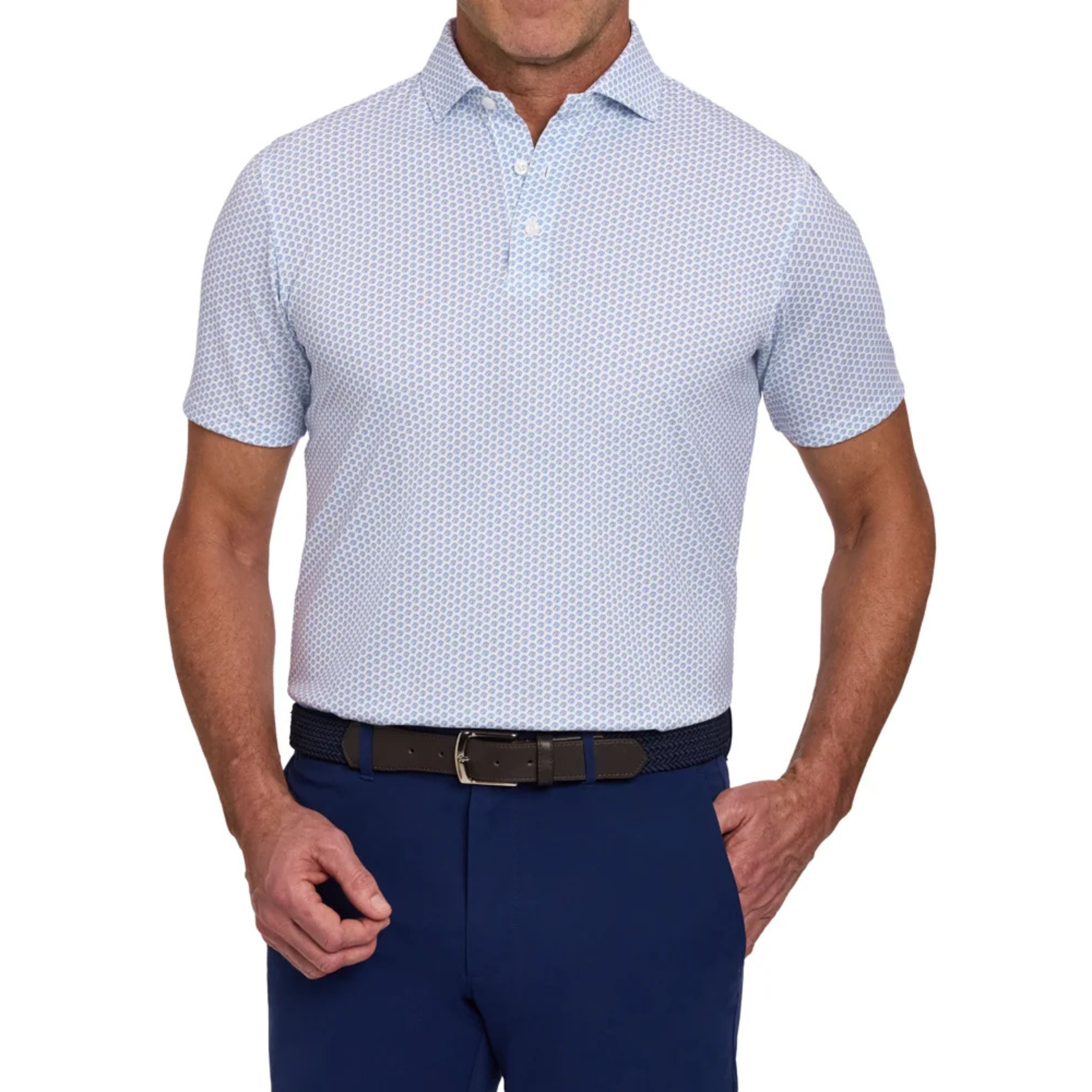 The Lafayette Shirt White & Pacific Blue Holderness & Bourne