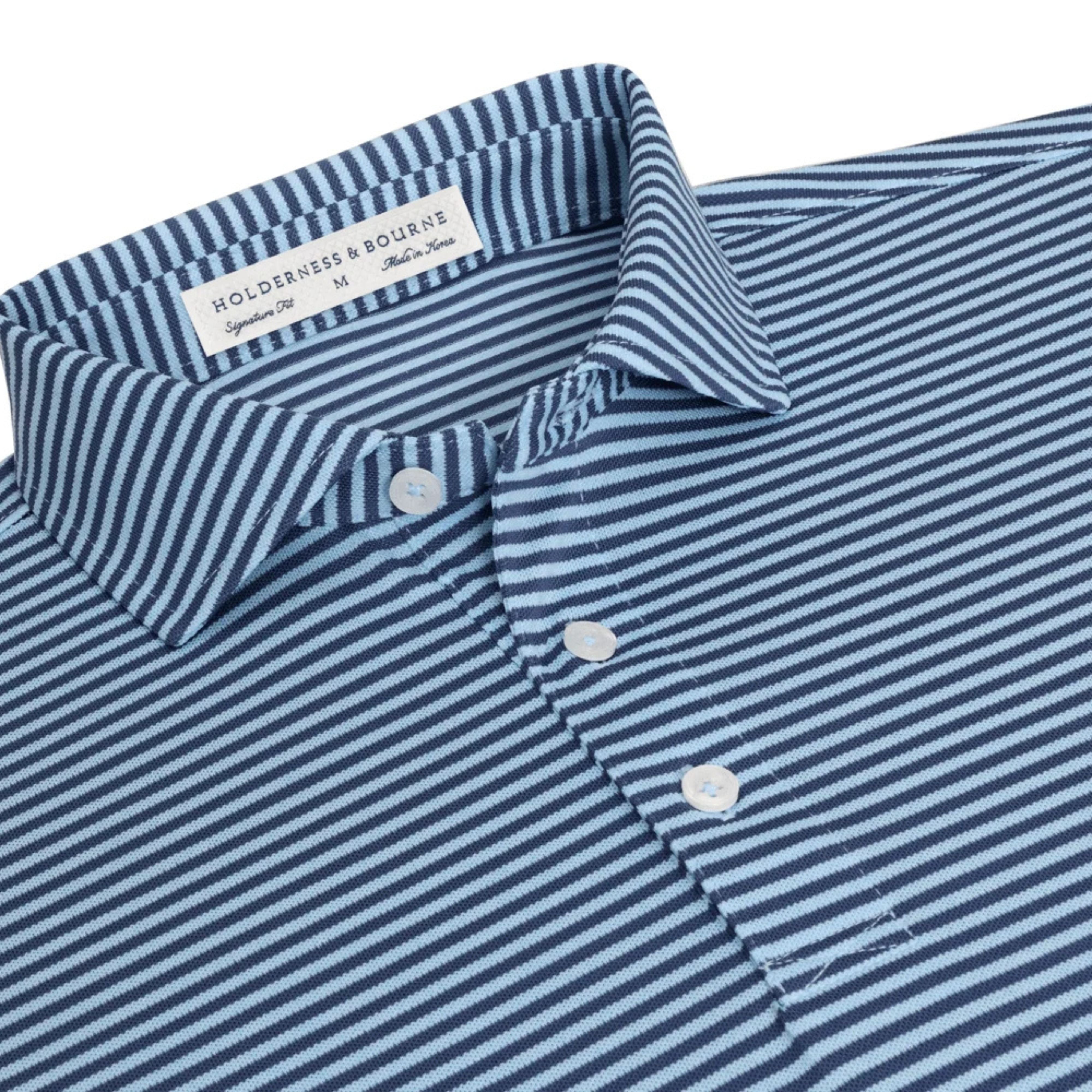 The Maxwell Shirt Pacific Blue & Heathered Vista Blue Holderness & Bourne