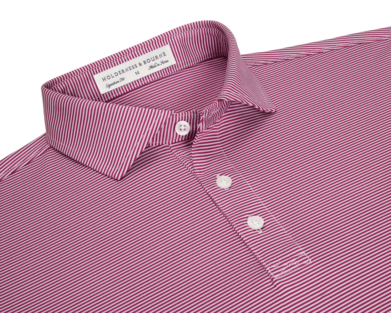 The Perkins Polo Shirt Cabernet & White Holderness & Bourne
